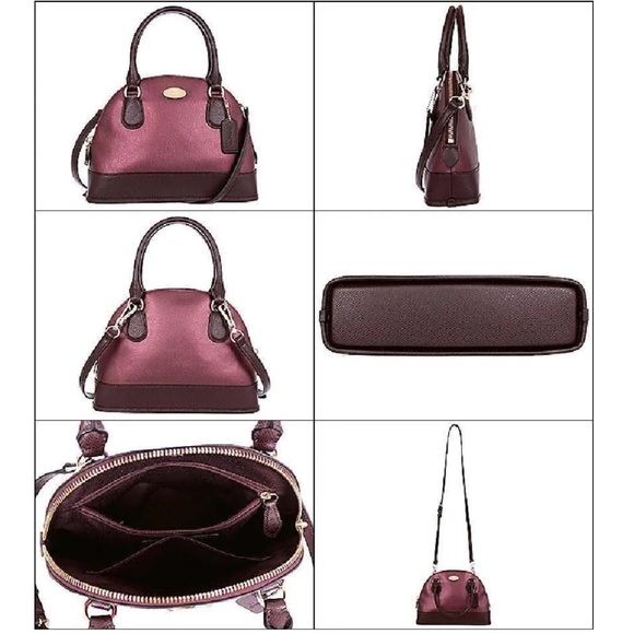 Coach OxBld Metallic Cherry MINI CORA DOME SATCHEL, NWT - Picture 4 of 6